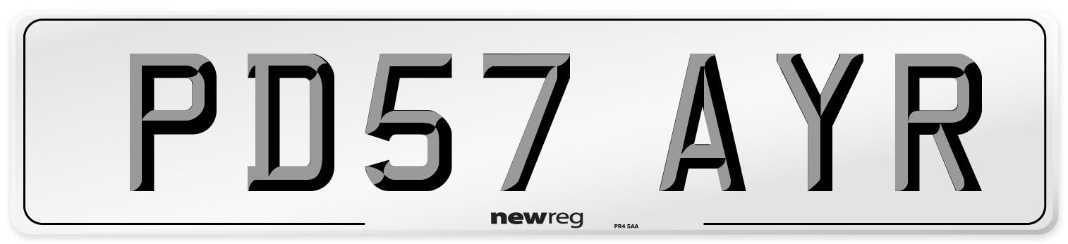 PD57 AYR Number Plate from New Reg